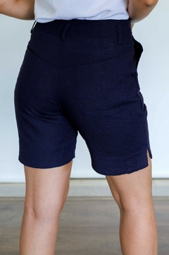 30328- SHORT DE LINHO AZUL MARINHO - comprar online