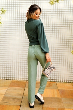 30008- CALÇA DE LINHO VERDE - comprar online