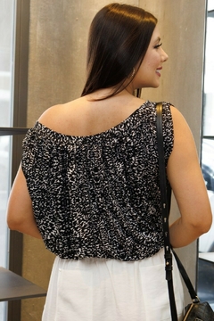 30456- BLUSA OMBRO CAÍDO JERSEY FASHION PRINTED ANIMAL PRINT - comprar online