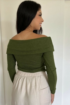 30700- BLUSA OMBRO A OMBRO MALHA TRICOT GREEN - comprar online