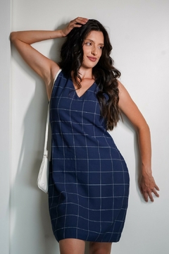 31148-VESTIDO SENSORIALE CHECK MARINHO CLASSIC na internet