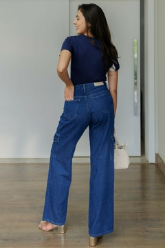 30336-CALÇA JEANS CARGO - Loja Clara Assis