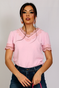 29768-BLUSA CASUAL FLOWER ROSA