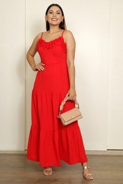 29626-VESTIDO LONGO CASUAL FLOW VERMELHO