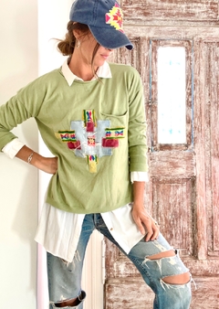 sweater Multipatch verde