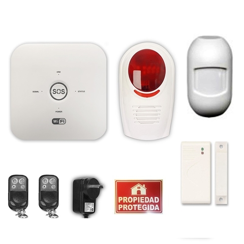 Kit Alarma Domiciliaria Casa Wifi/gsm Compacta con sirena Inalambrica