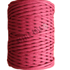 Cordão de algodão colorido - 4mm - rubi (100 metros)