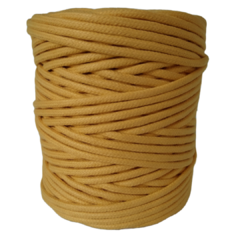 Cordão de algodão colorido - 4mm - amarelo ouro (100 metros)