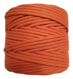 Cordão de algodão colorido - Tangerina - 4mm (100 metros)