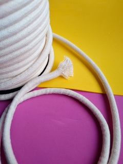 Cordão de algodão trançado com alma cru - 8mm rígido - 1kg - comprar online