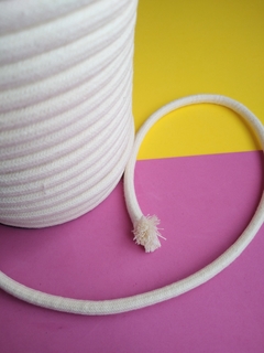 Cordão de algodão trançado com alma - cru - 6mm rígido - 1kg - comprar online