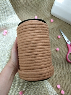 Cordão de algodão trançado com alma - caramelo - 6mm - comprar online