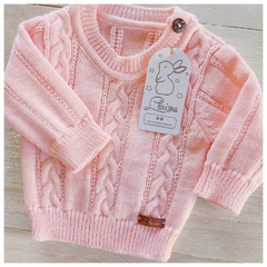 Sweater tejido lana rosa