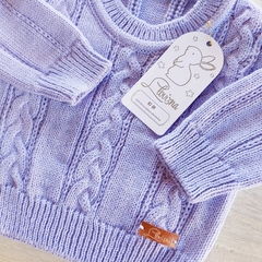 Sweater tejido lana lavanda - Llovizna