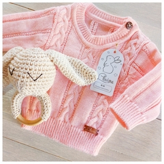 Sweater tejido lana rosa - comprar online