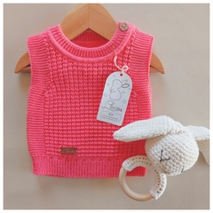 Chaleco tejido lana coral - comprar online