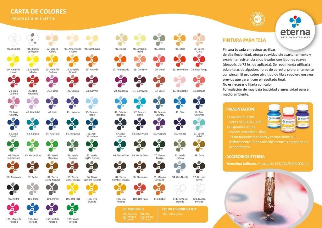 Pintura Para Tela Eterna Colores Tradicionales 37 ML – Química Río Cuarto