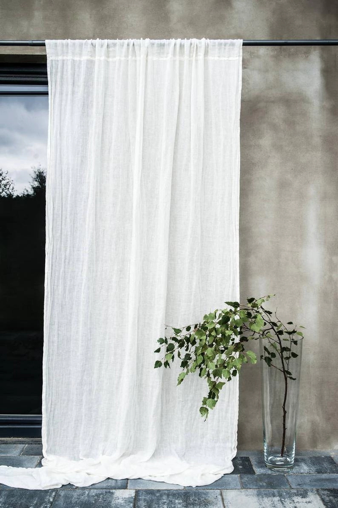 Cortina lino gris claro con ojales · Tienda Online