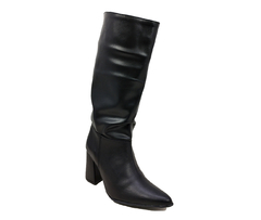 Bota Caña Arrugada Larga / Negro - comprar online