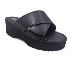 Zueco Faja Cruzada / Negro Pu - comprar online