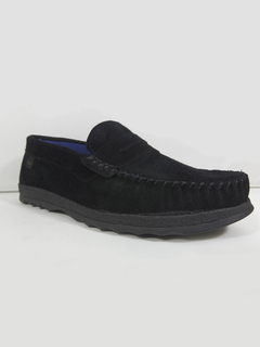 Mocasines de Hombre Negros / Cuero Gamuzado - De La Cruz