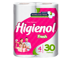 Papel Higienico Higienol Hoja Simple Fresh Aloe 30 mts 4 unidades