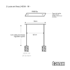 2 luces en línea - HEXA M - TANK Fábrica de Diseño