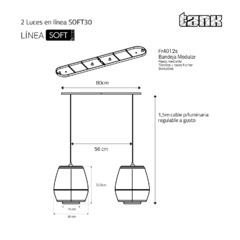 2 luces en línea - SOFT 30 - TANK Fábrica de Diseño