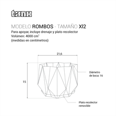 Maceta ROMBOS | Tamaño XL2 - tienda online