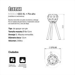 Imagen de Maceta | GEO XL + Pie de madera ALTO