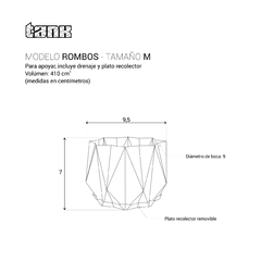 Pack x5 | Maceta Tamaño M (Rombos) - comprar online