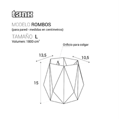 Pack x3 | Maceta de pared ROMBOS | Tamaño L