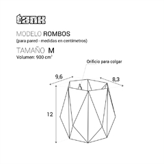 Pack x3 | Maceta de pared ROMBOS | Tamaño M - tienda online