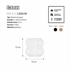Maceta LEDA | Tamaño M - TANK Fábrica de Diseño