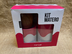 Set Completo Matero Mate Algarrobo + Frasco Yerba Y Azucar