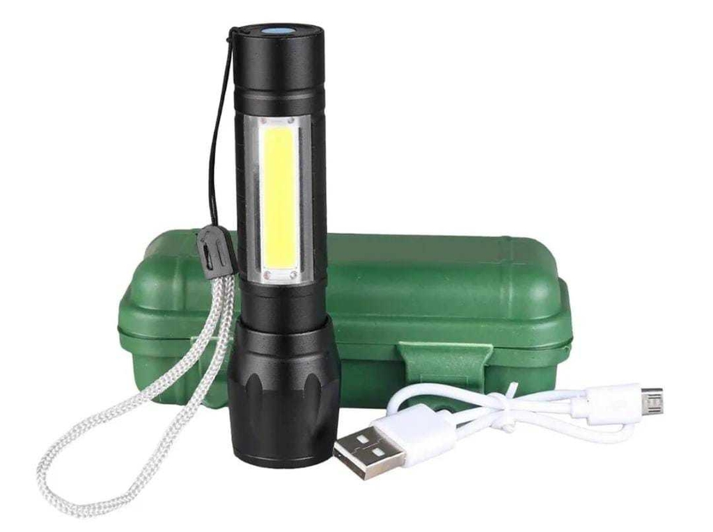 Comprar linterna metálica recargable con imán y zoom