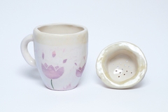 Mate y Taza con filtro de cerámica: Modelo Flores Margas