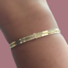 Bracelete Aro Duplo com Fio no Meio Banhada a Ouro