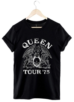 Remera Queen Tour 75 (Negro) - comprar online