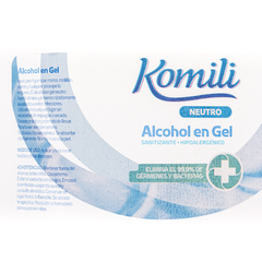 alcohol en gel. komili. desinfectante. hipoalergenico. no toxico. neutro. dosificador. rapida absorcion.