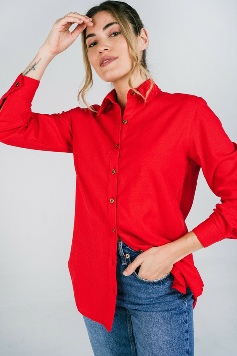 Camisa LINO Taty rojo