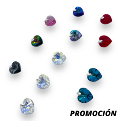 Promo 12 Dijes Corazon Cristal + Cadena (45 cm) en internet