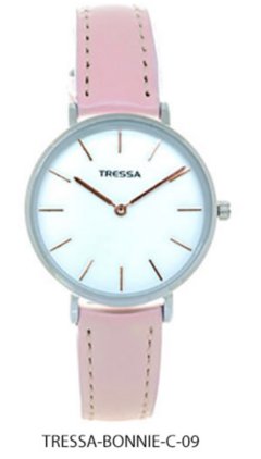 BONNIE /C - 09 Reloj Tressa Cuero (Rosa / Fondo Blanco)