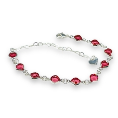 3.3 gr Pulsera Piedras Fucsias Plata Italiana - comprar online