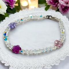 SWA Pulsera con Dijes Flores Plata Italiana