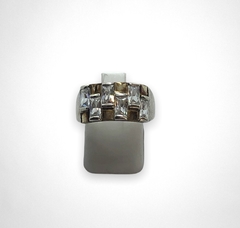 AG 384 Anillo Plata y Oro Con Cubics - comprar online