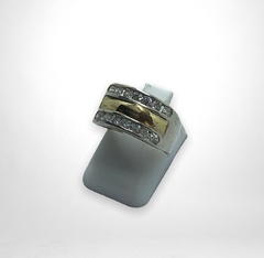 AG334 Anillo con Cubics Plata y Oro - comprar online