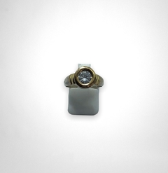 AG162 Anillo Plata y Oro con Cubic Blanco - comprar online