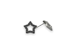 1.9 gr Aros Estrella con Cubic (11 mm) Plata Italiana - Stal Joyas