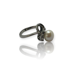 0228 Anillo Perla Blanca Acero Quirúrgico - comprar online